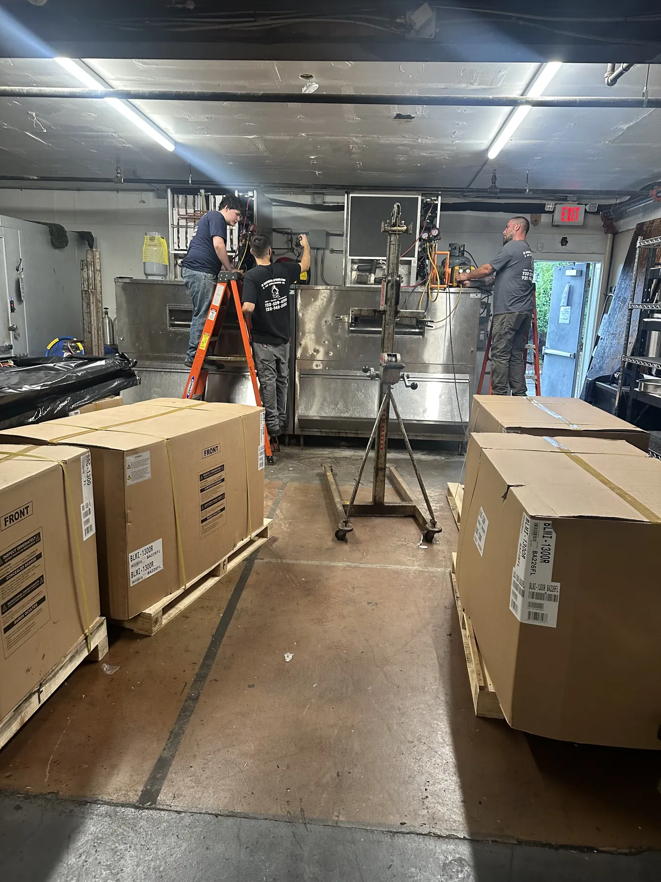 Rosenbaum technicians installing commercial ice machines